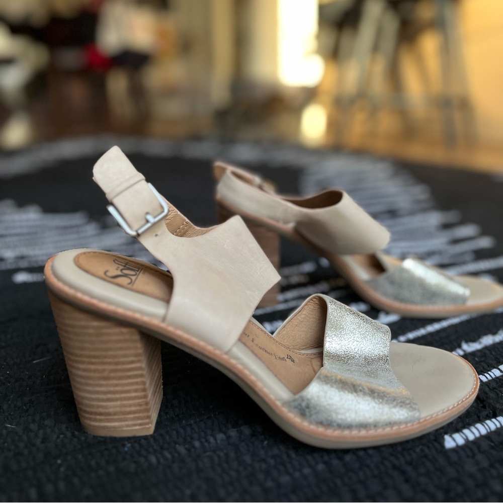 Metallic Sofft Leather Heels